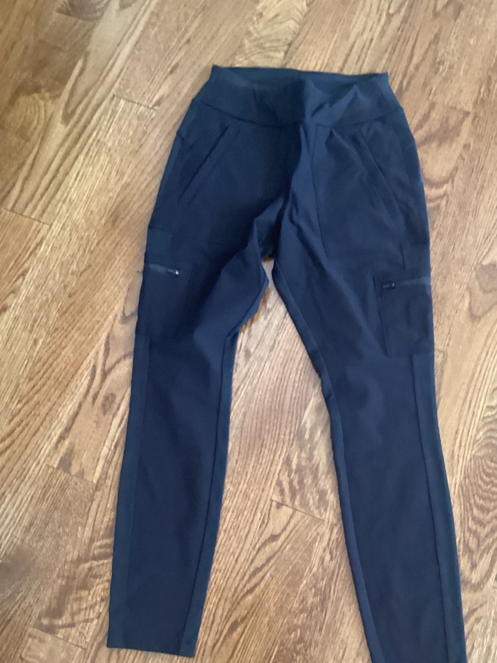 Athleta Black Track Joggers with Cargo Pockets